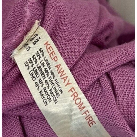 Free People Midi Dress Lush Life Linen Strapless Smocked Opera Mauve Size M New - Picture 8 of 11